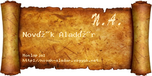 Novák Aladár névjegykártya